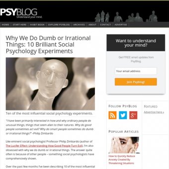 10 Brilliant Social Psychology Studies | Pearltrees 10 Brilliant Social Psychology