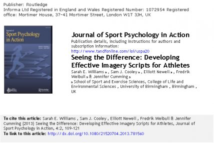 Our article is the 2nd most read article in the Journal of Sport Journal of Sport Psychology in
