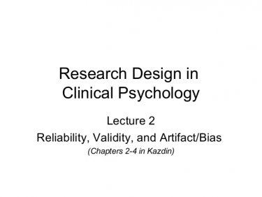 Research Design in Clinical Psychology Research Design in Clinical
