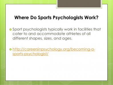 Where Do Sports Psychologists