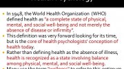 Definition of Health Psychology