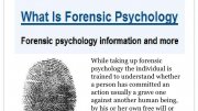 Forensic Psychology Definition