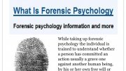 Forensic Psychology Definition