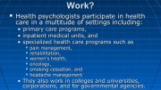 Health Psychology Careers