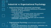 Industrial VS Organizational Psychology