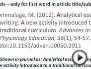 APA style - Referencing an ONLINE JOURNAL ARTICLE