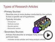 Articles: 4 - Types of psychology articles, journals and