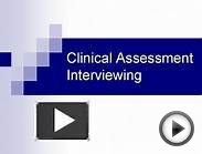 Clinical Assessment Interviewing Psychological Assessment