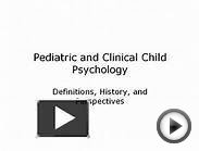 Pediatric and Clinical Child Psychology