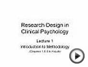 Research Design in Clinical Psychology